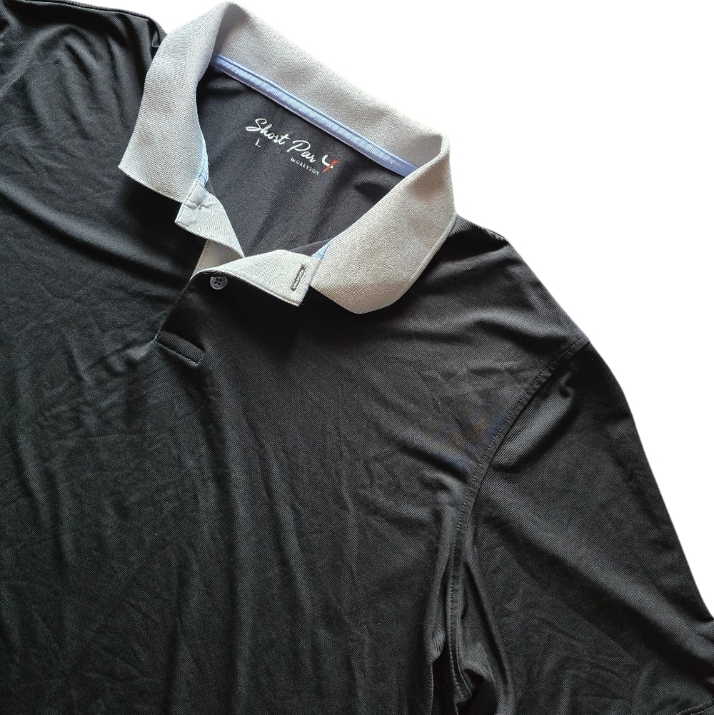 Short Par Four By Greyson Golf Polo Shirt Mens Large Black Short Sleeve